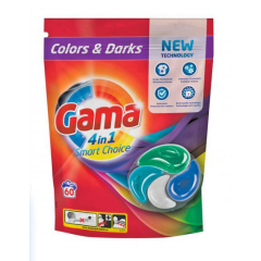 Капсули для прання Gama 4в1 для кольорової та чорної білизни 60 шт.